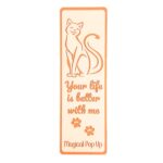 Marcador de livro com gato laranja