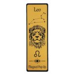 Marcador de livro com signo leão cortado em papel dourado