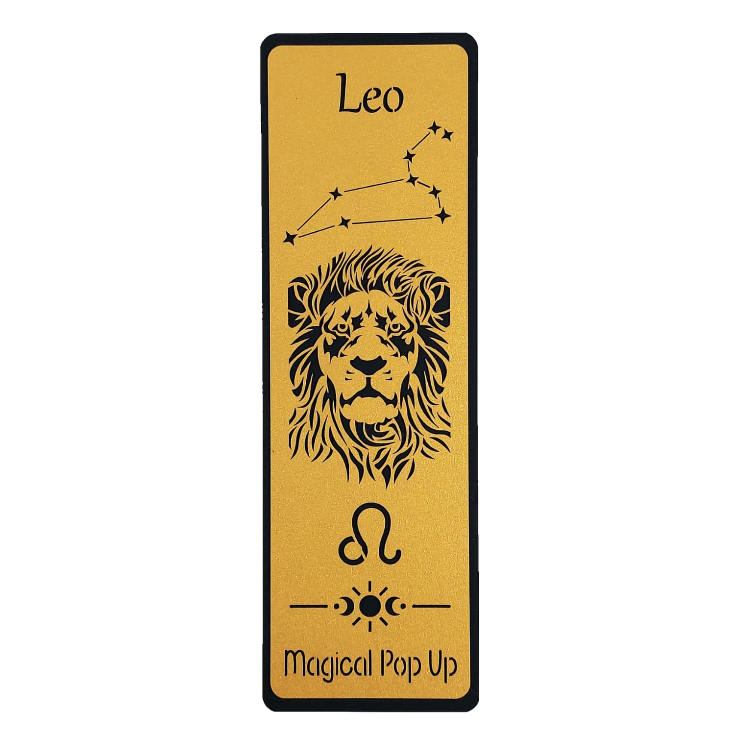 Marcador livro signo leão Marcador de livro com signo leão cortado em papel dourado