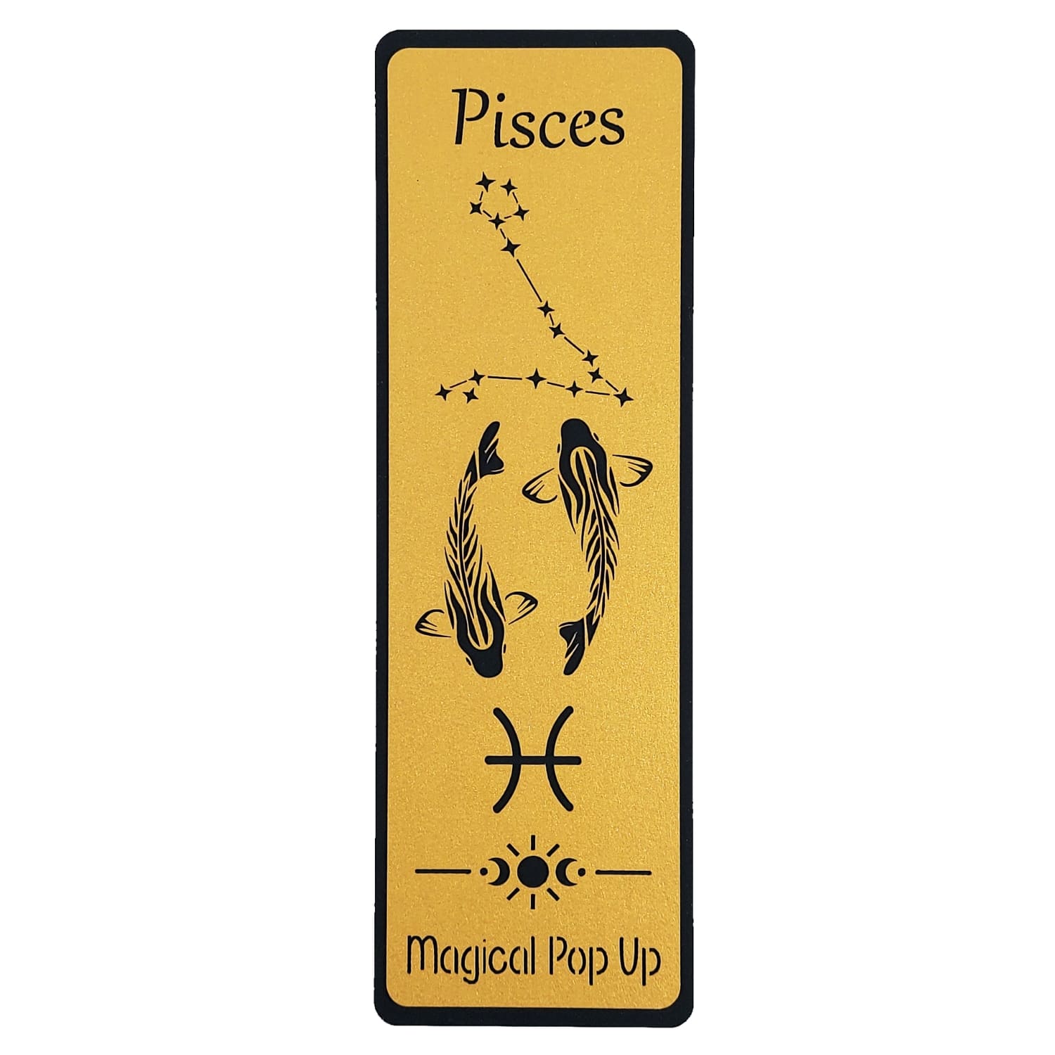 Marcador livro signo peixes Marcador de livro com signo peixes cortado em papel dourado