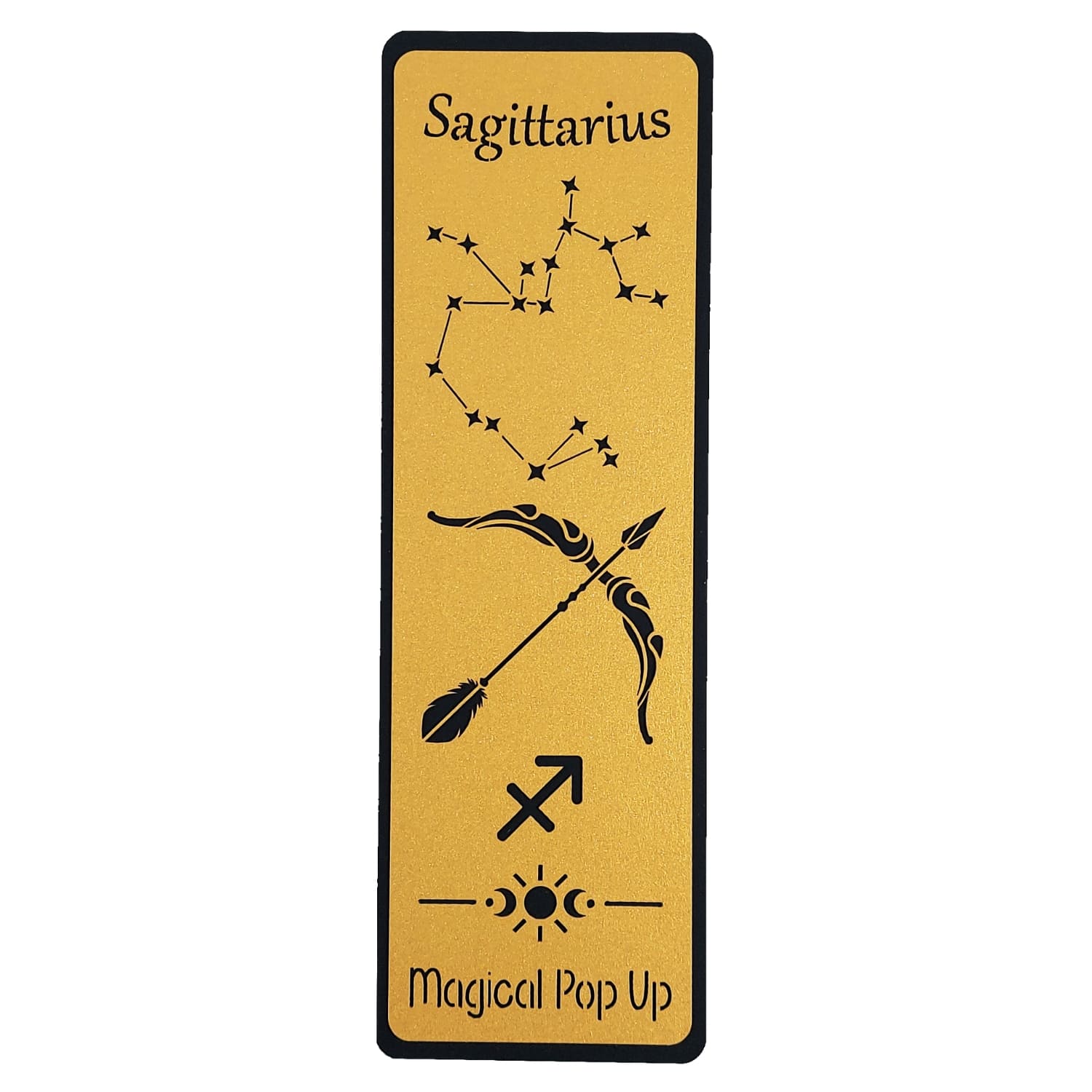 Marcador livro signo sagitário Marcador de livro com signo sagitário cortado em papel dourado