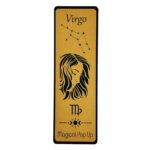 Marcador de livro com signo virgem cortado em papel dourado