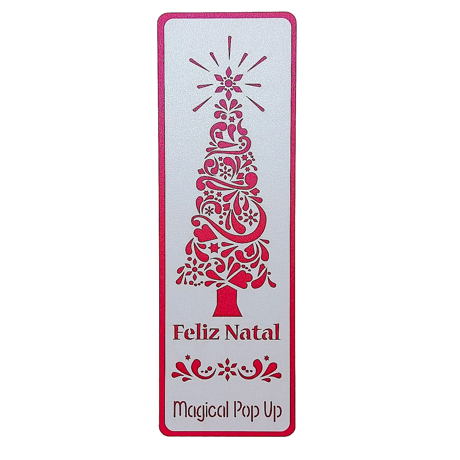 Marcador de Livros Arvore de Natal Marcador de Livros Arvore de Natal clássica a dizer Feliz Natal